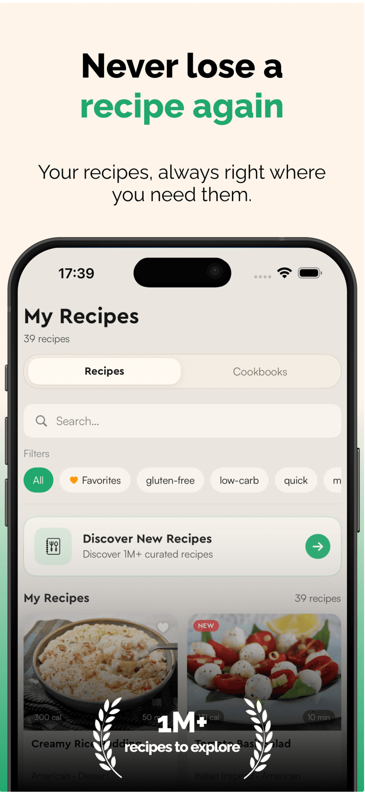 Never lose a recipe