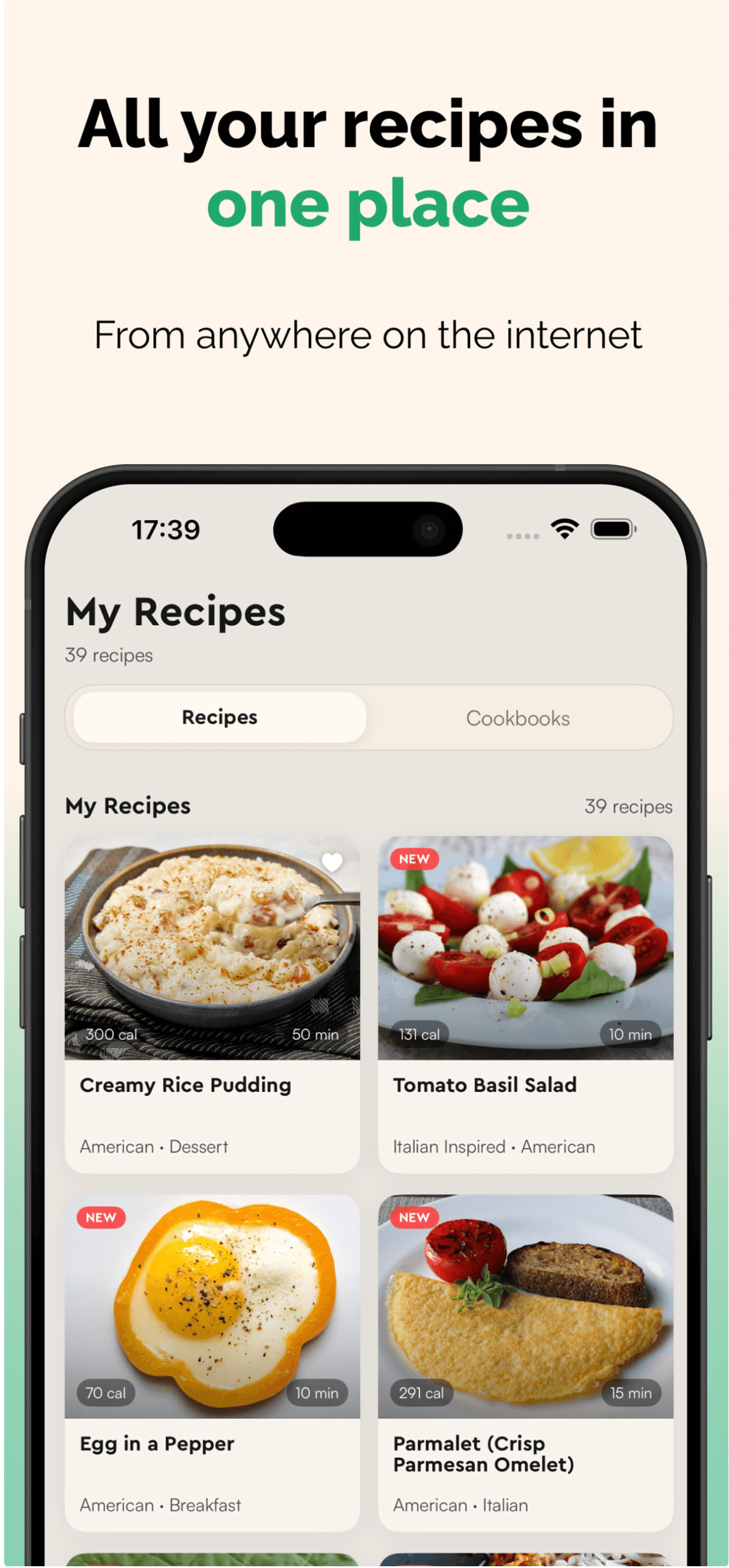 Every recipe,
in one place.