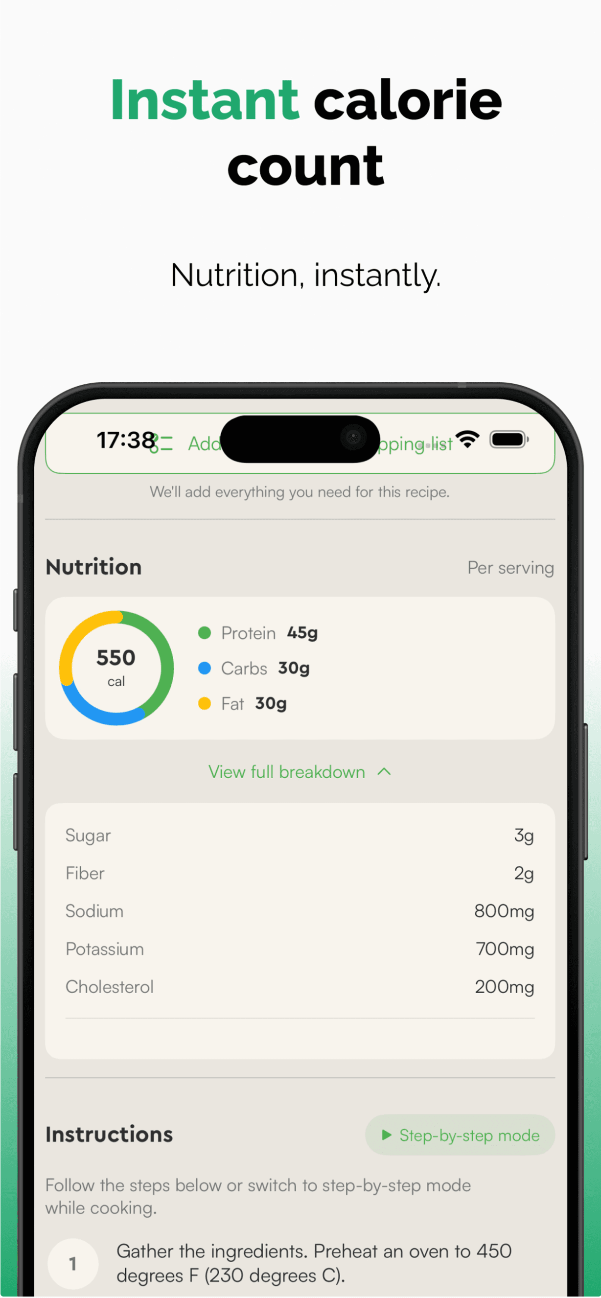 Nutrition,
instantly.